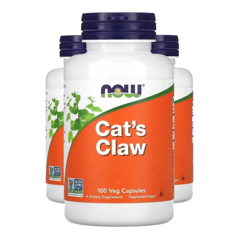 Unha de Gato 500mg Now Foods Cats Claw 100Caps Importado 3un