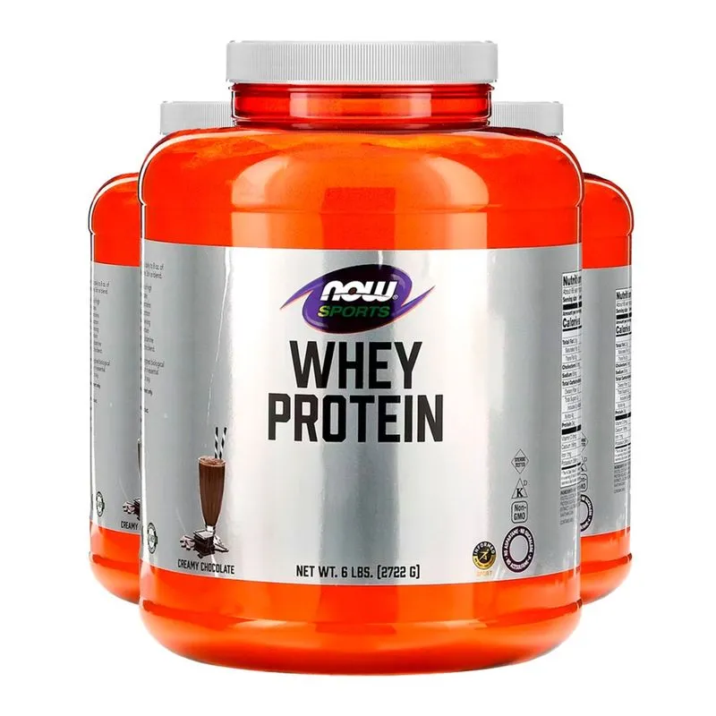 Whey Protein Now Foods 2722g Pó Chocolate Importado 3un