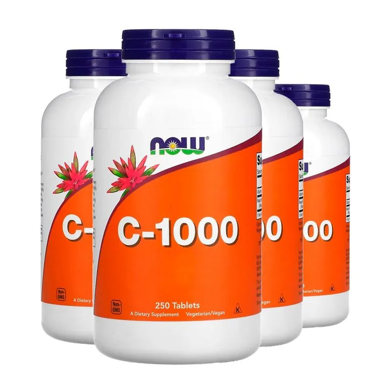 Vitamina C 1000mg + R. Mosqueta Now Foods 250tab Importado 4un