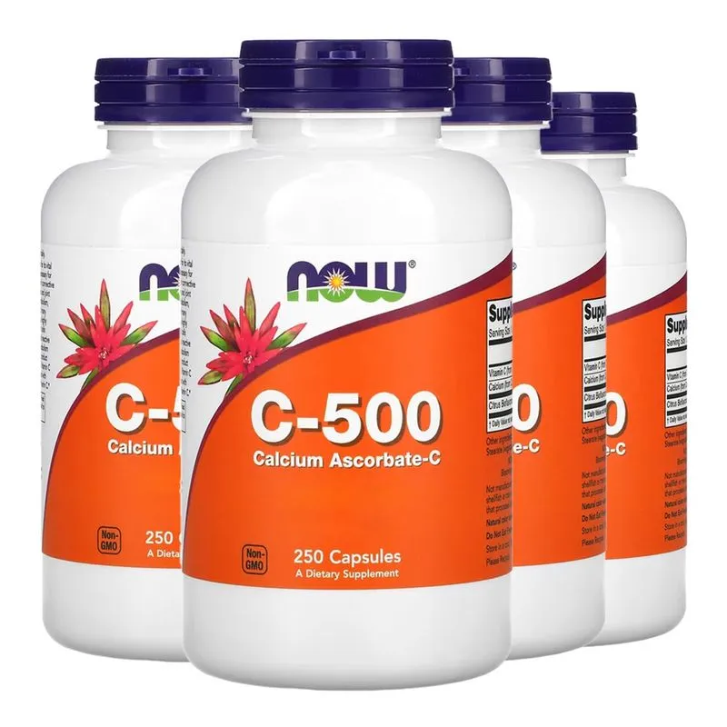 Vitamina C 500mg Now Foods 250 Cápsulas Importado 4un