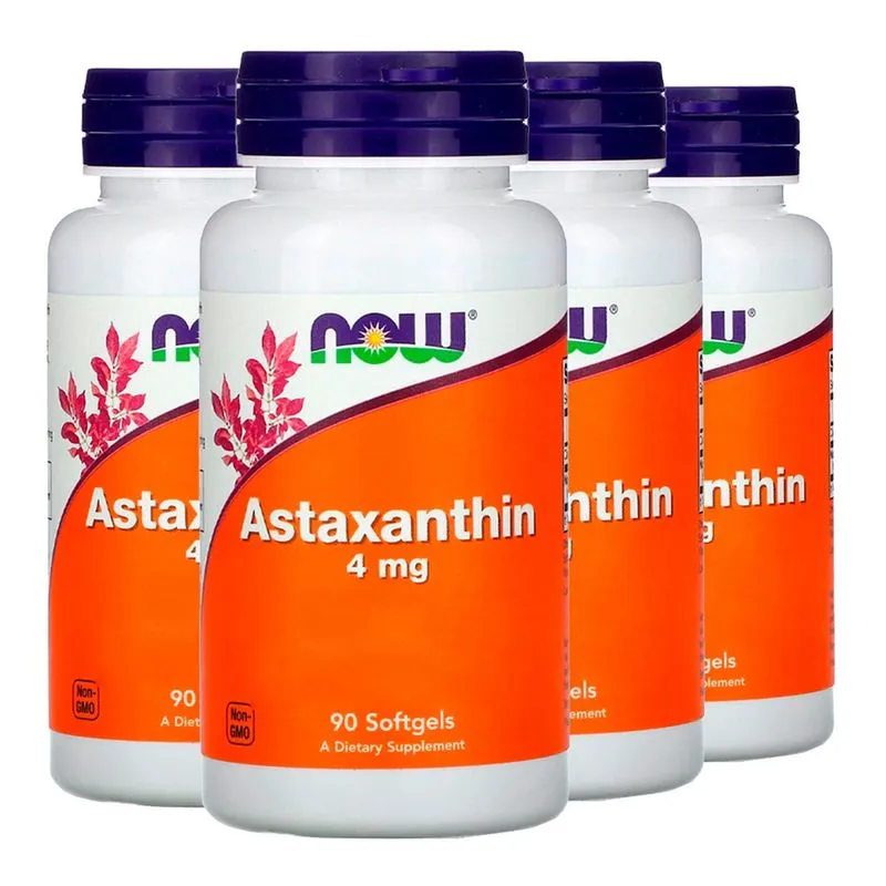 Astaxantina 4mg Extracto Now Foods 90 Softgels Importado 4un