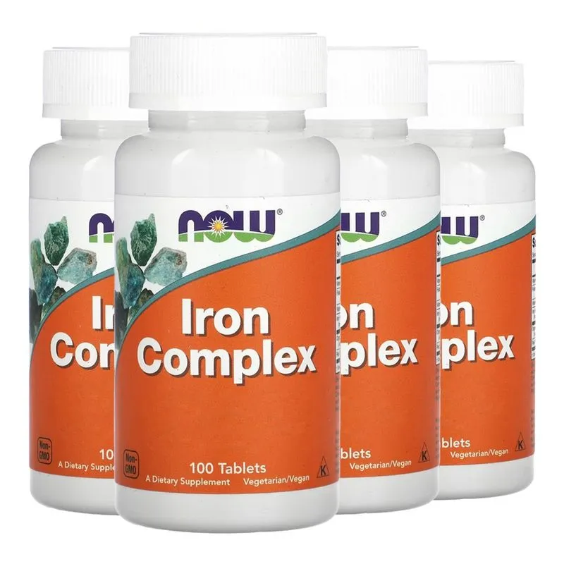 Complexo de Ferro Now Foods Iron 100 Tabls Importado 4un