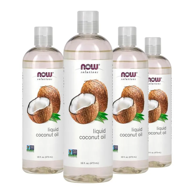 Óleo de Coco Líquido Now Foods Coconut 473ml Importado 4un