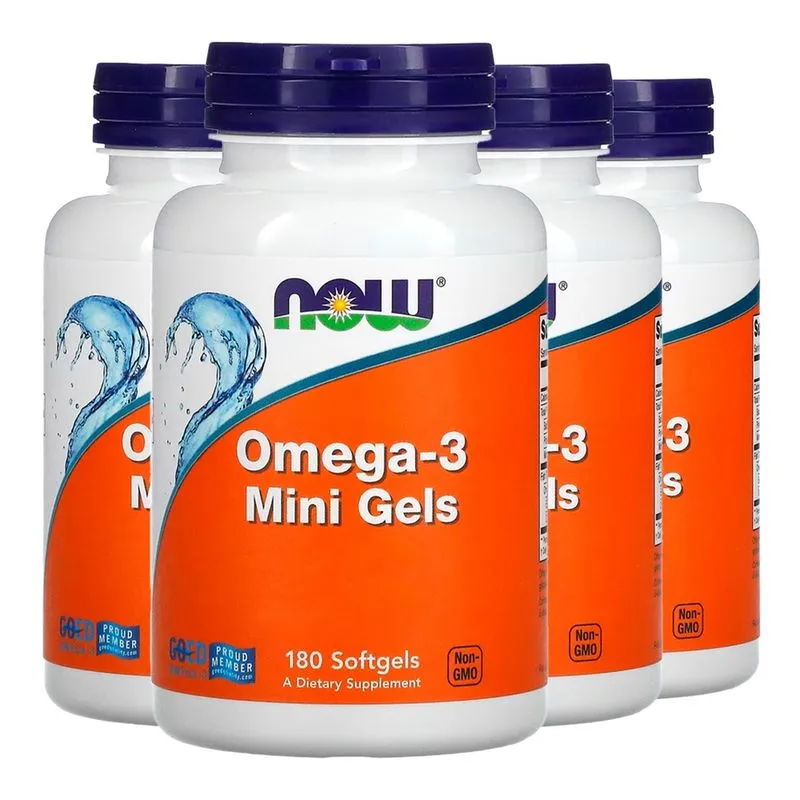 Ômega-3 Mini Gels Now Foods 180 Softgels Importado 4un
