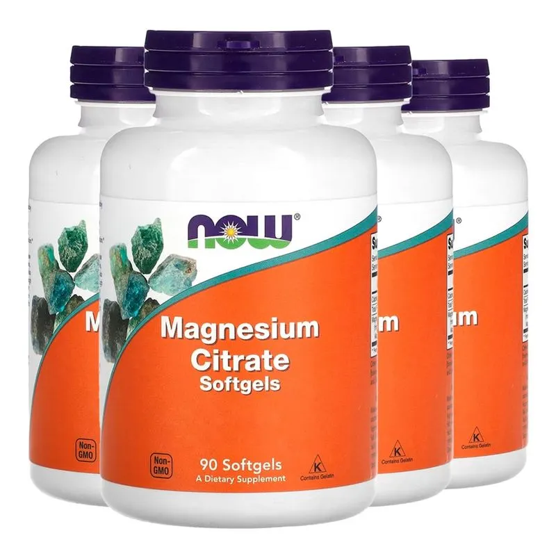 Citrato de Magnésio Now Foods 90 Softgels Importado 4un