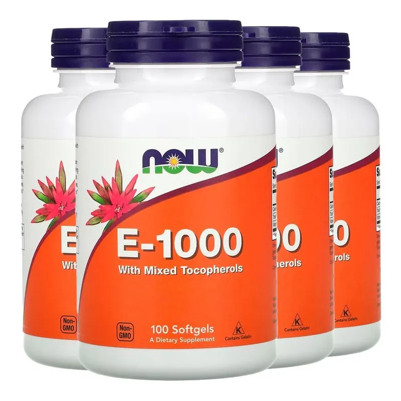 Vitamina E-1000 Now Foods Toc. Mistos 100 Soft Importado 4un
