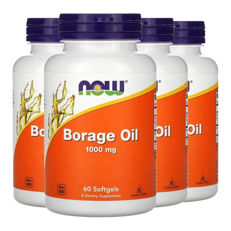 Óleo Borage (Borragem) 1000mg Now Foods 60Soft Importado 4un