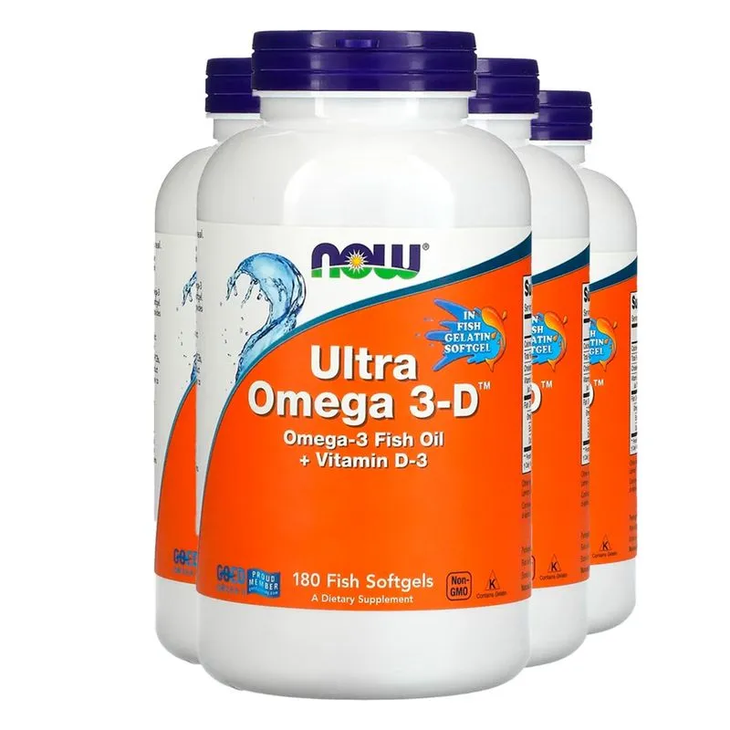 Ultra Omega 3D Now Foods 600Epa/300Dha 180Soft Importado 4un