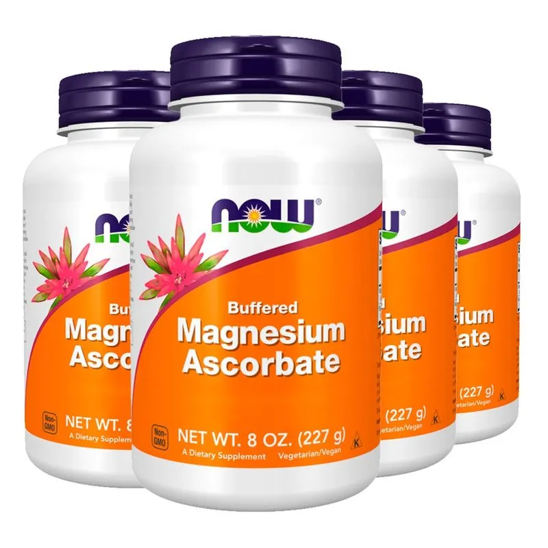 Ascorbato Magnésio Pó + Vit C Now Foods 227g Importado 4un