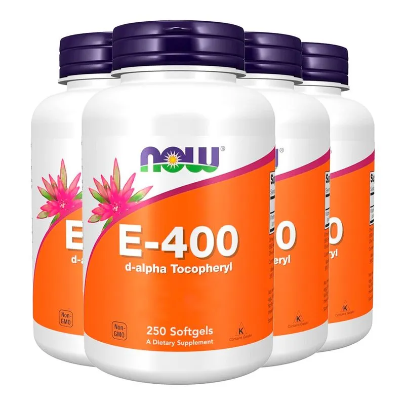 Vitamina E-400 Now Foods D-Alfa Tocoferol 250S Importado 4un