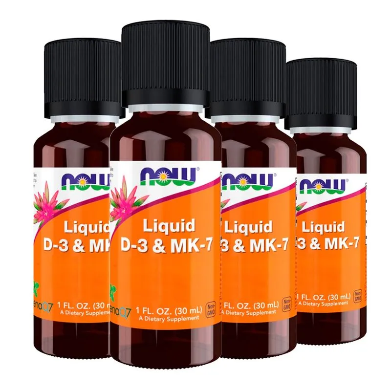 Vitamina D-3 100mcg e Mk-7 Now Foods 30ml Importado 4un