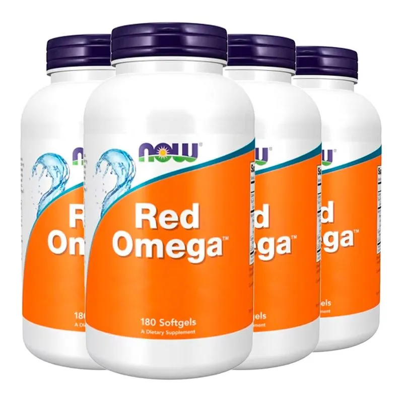 Óleo de Peixe Red Omega Now Foods 180 Sofgels Importado 4un