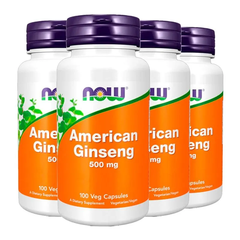 Extrato de Ginseng 500mg Now Foods 100Cáps Importado 4un