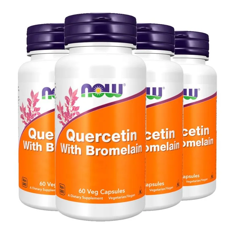 Quercetina 800mg + Bromelaína Now Foods 60Cáps Importado 4un
