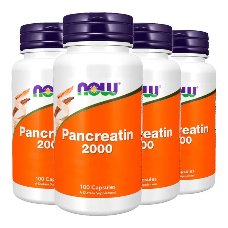 Pancreatina 2000 Now Foods 100 Veg Cáps Importado 4un
