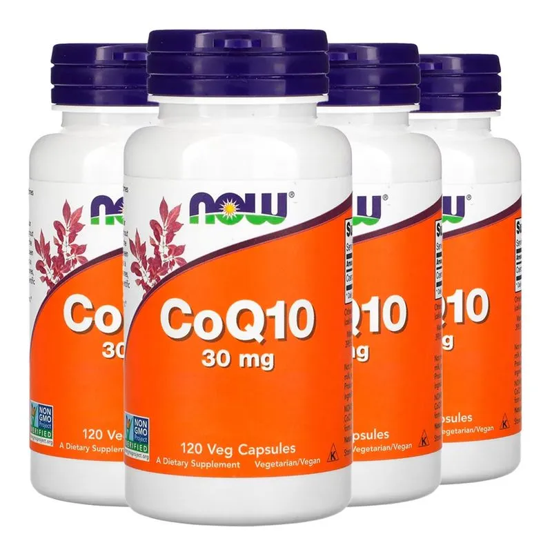 Coenzima CoQ10 30mg Now Foods 120 Veg Cáps Importado 4un