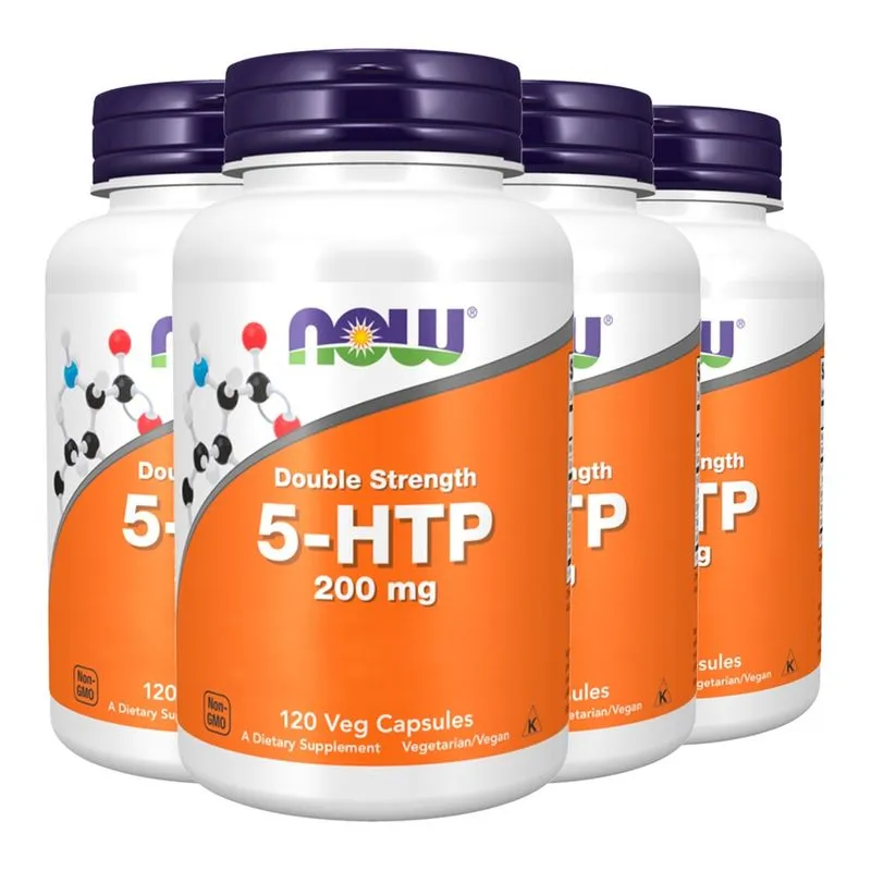 5-HTP 200mg Now Foods Dupla Força 120 Cápsulas Importado 4un