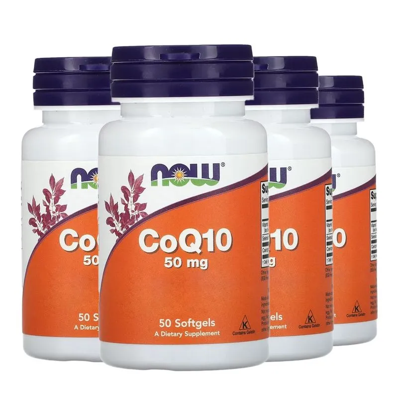 Coenzima CoQ10 50mg + Vit E Now Foods 50Soft Importado 4un