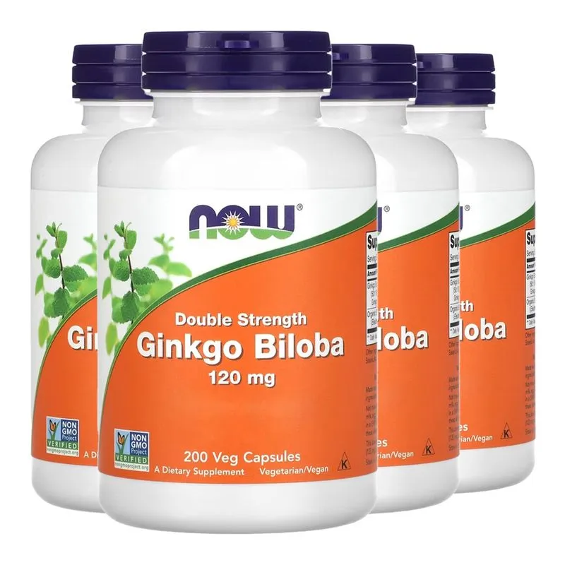 Ginkgo Biloba 120mg Now Foods 200 Cápsulas Importado 4un