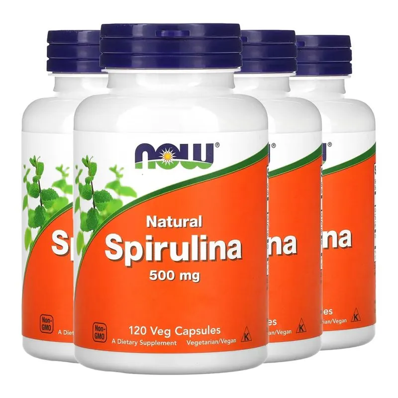 Spirulina 500 mg Now Foods 120 Cápsulas Importado 4un