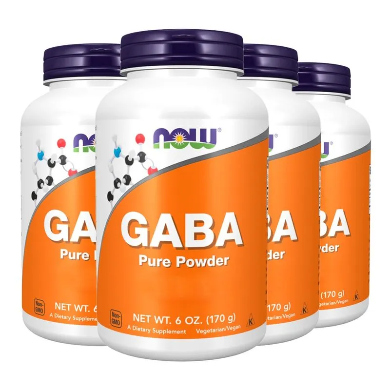Gaba Pó Puro Now Foods 170g Produto Importado 4un