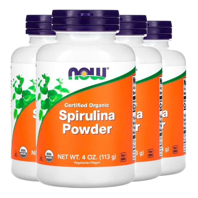 Spirulina em Pó Now Foods 113g Orgânico Importado 4un