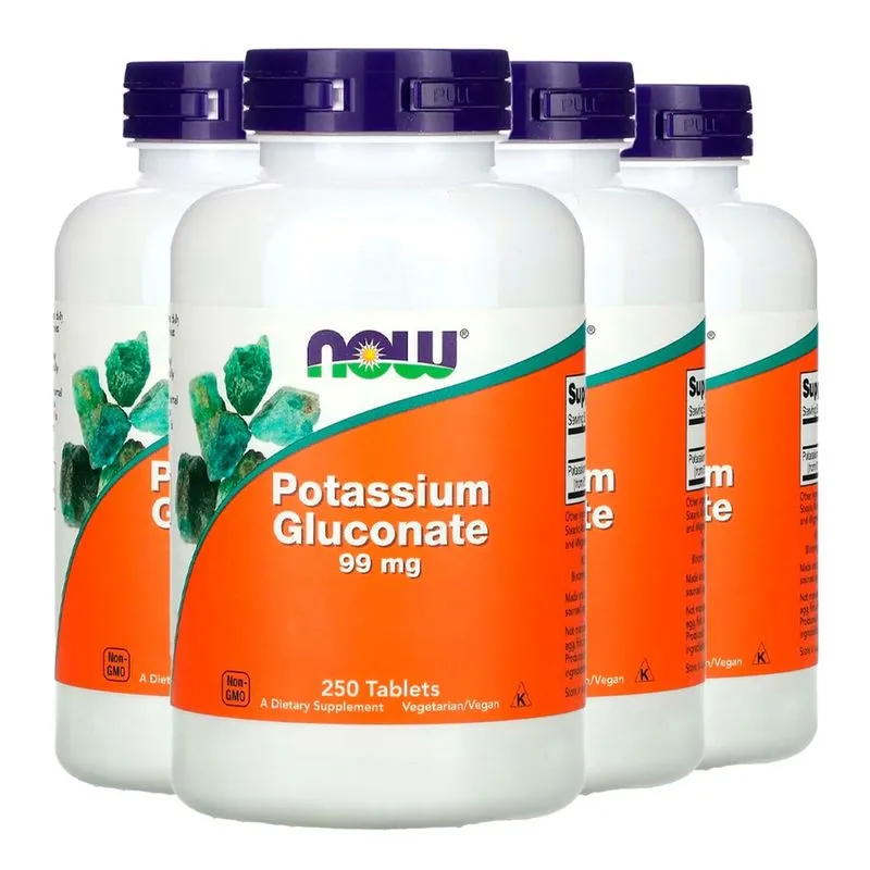 Gluconato Potássio 99mg Now Foods 250 Tabs Importado 4un