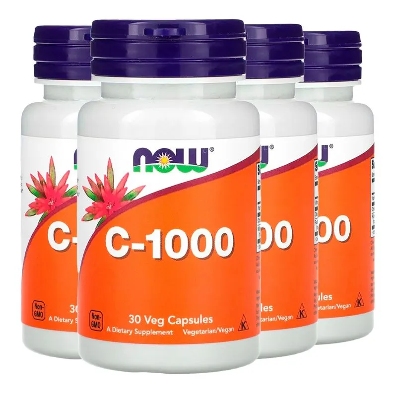 Vitamina C-1000 Now Foods 30 Veg Cápsulas Importado 4un