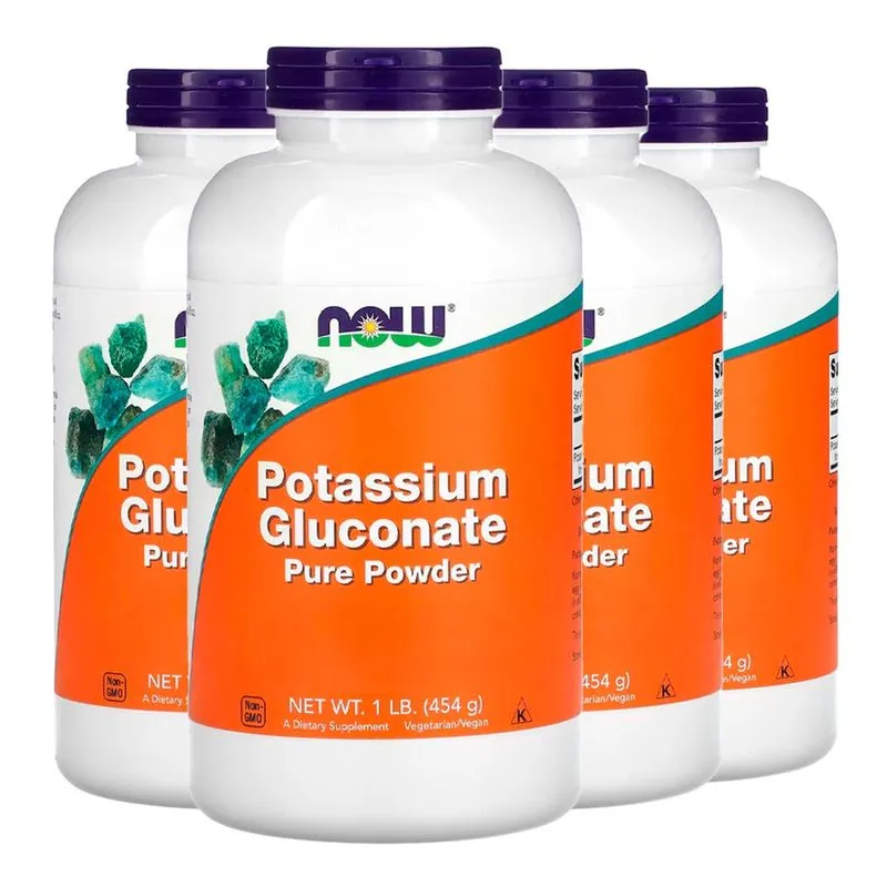Potássio Gluconato Pó Now Foods 454 gramas Importado 4un