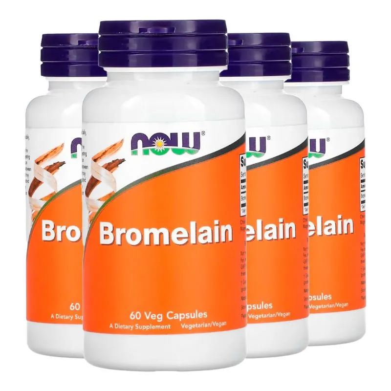 Bromelaína 500mg Now Foods 60 Cápsulas Importado 4un