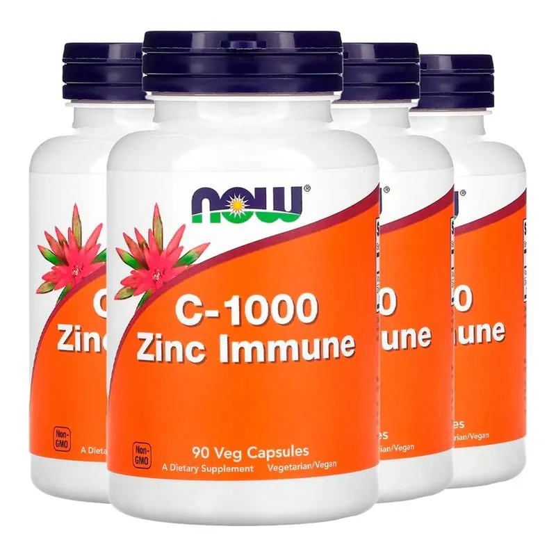 Vitama C-1000 Zinco Immune Now Foods 90 Cáps Importado 4un