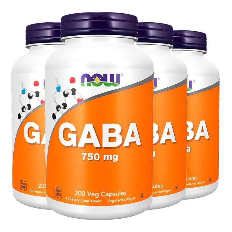 Gaba 750mg Now Foods 200 Cápsulas Importado 4un