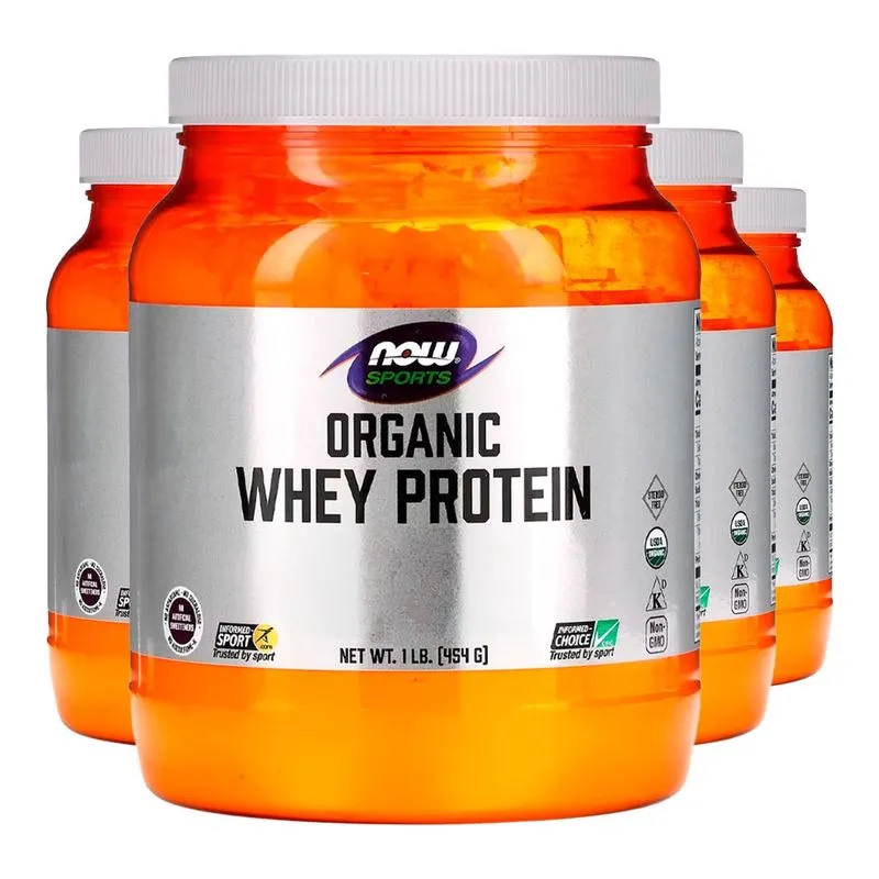 Whey Protein Now Foods Orgânico Sem Sabor 454g Importado 4un