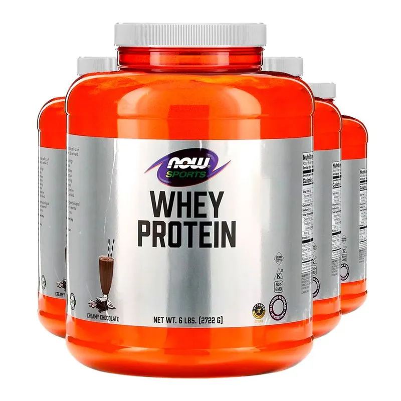 Whey Protein Now Foods 2722g Pó Chocolate Importado 4un