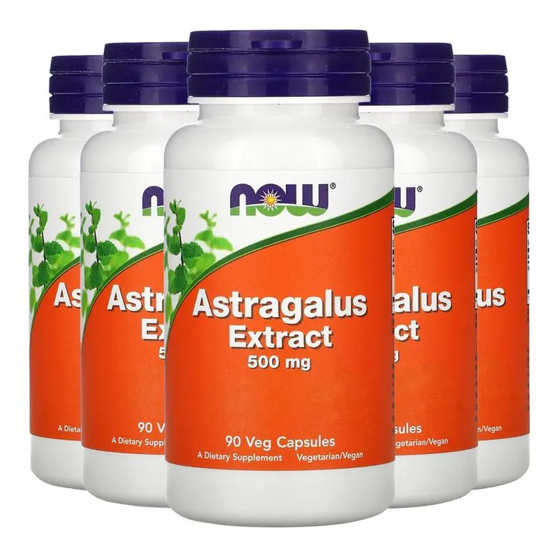 Astragalus Erva Chinesa 500mg Now Foods 90Cáps Importado 5un