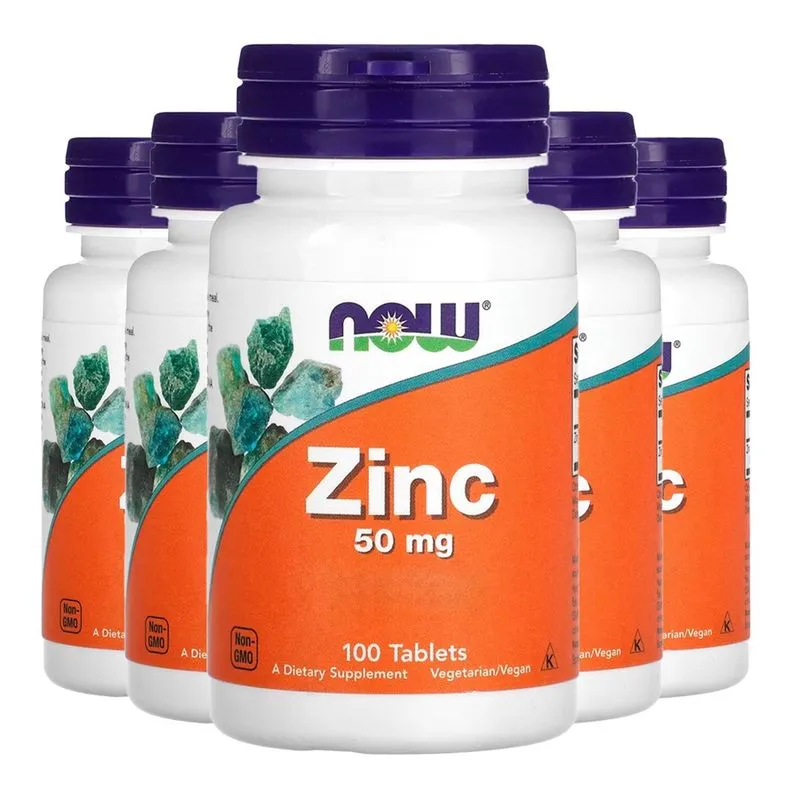 Gluconato de Zinco 50mg Now Foods 100 Tablets Importado 5un