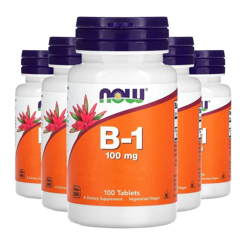 Vitamina B-1 100mg Now Foods 100 Veg Tablets Importado 5un