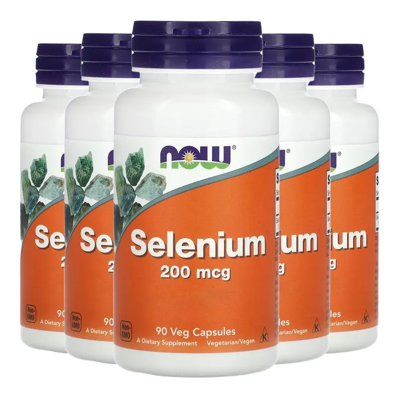 Selênio 200mg Now Foods Selenium 90 Veg Cáps Importado 5un