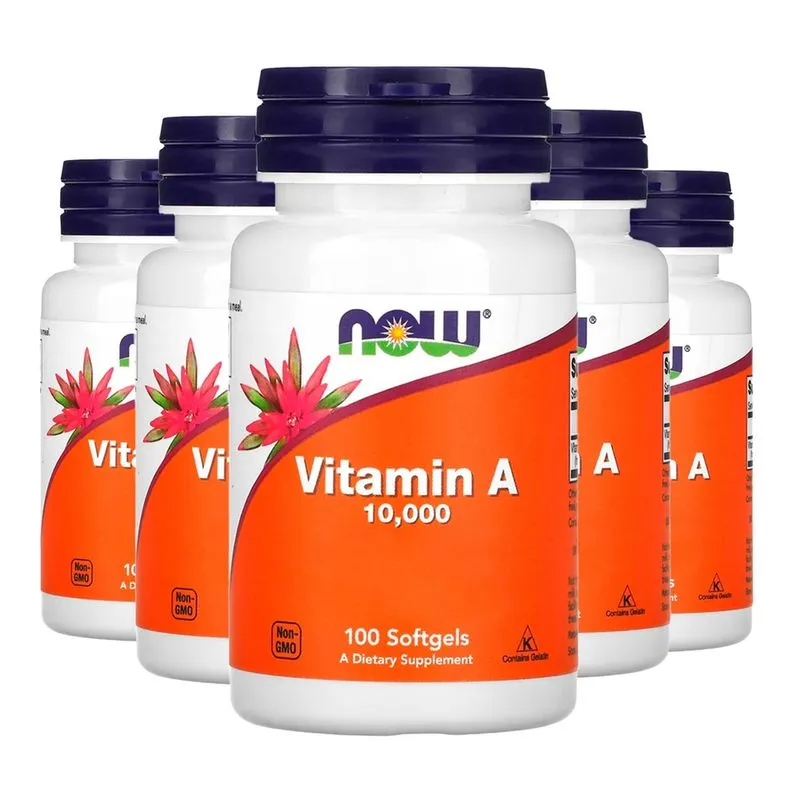 Vitamina A 10.000UI Now Foods 100 Softgels Importado 5un