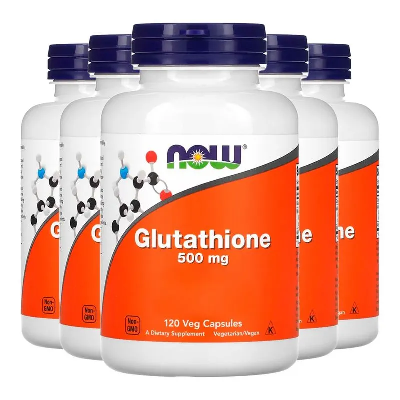 Glutationa Glutathione 500mg Now Foods 120Cáps Importado 5un