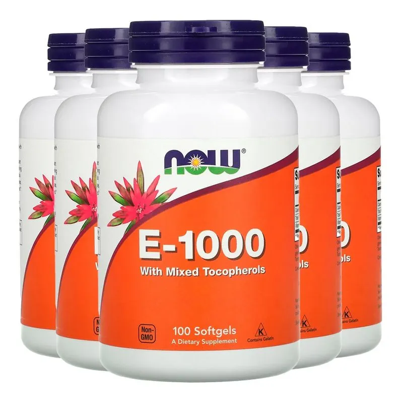 Vitamina E-1000 Now Foods Toc. Mistos 100 Soft Importado 5un
