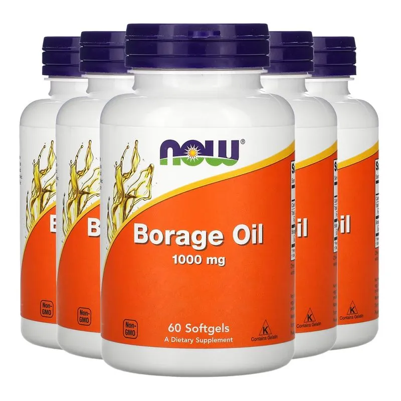 Óleo Borage (Borragem) 1000mg Now Foods 60Soft Importado 5un