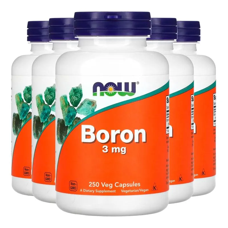 Boron 3mg now Foods 250 Veg Caps Importado 5un