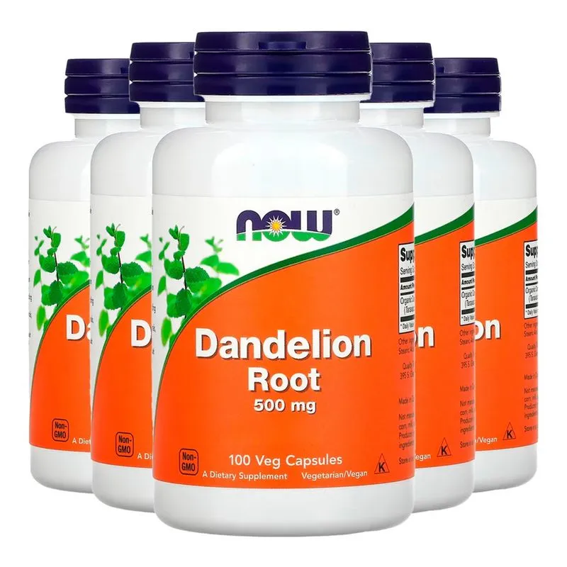 Raiz Dente Leão 500mg Now Foods 100 Veg Caps Importado 5un