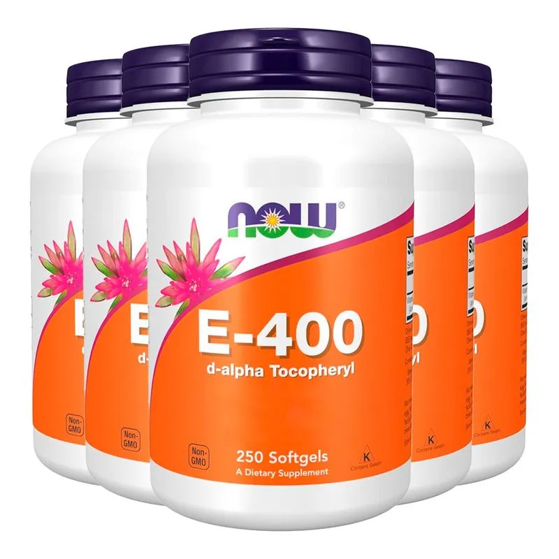 Vitamina E-400 Now Foods D-Alfa Tocoferol 250S Importado 5un