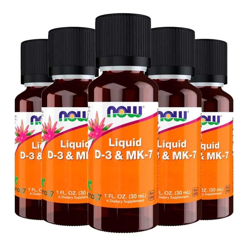 Vitamina D-3 100mcg e Mk-7 Now Foods 30ml Importado 5un