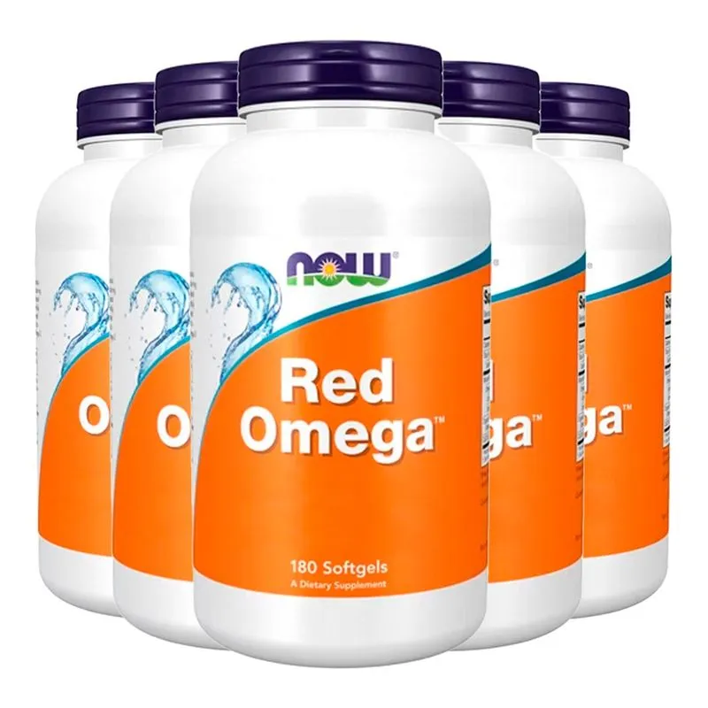 Óleo de Peixe Red Omega Now Foods 180 Sofgels Importado 5un