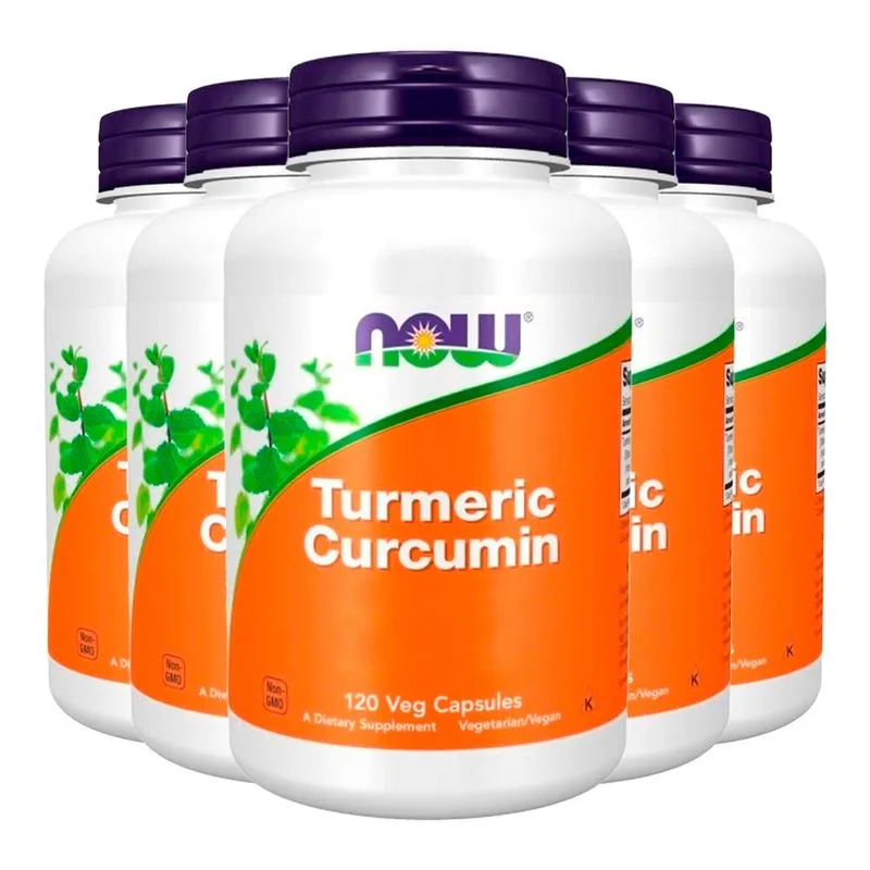Turmeric Cúrcuma Curcumina Now Foods 120 Cáps Importado 5un