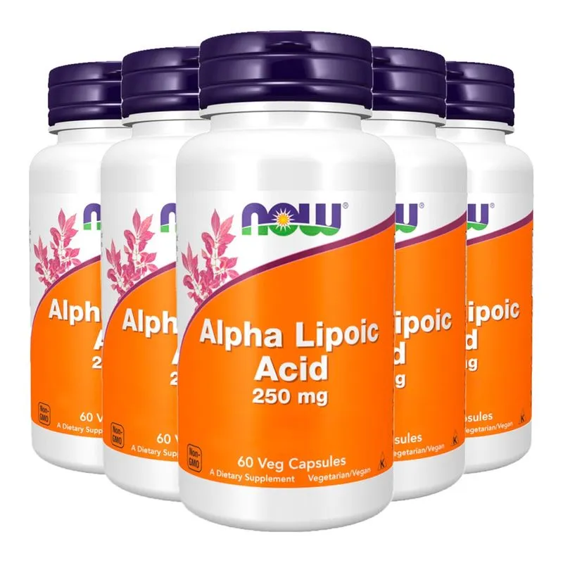 Ácido Alfa Lipóico 250mg Now Foods 60 Veg Cáps Importado 5un