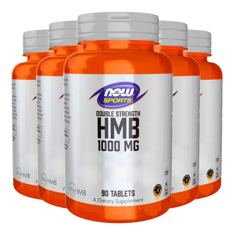 Hmb 1000mg Dupla Força Now Foods Sports 90Tabs Importado 5un